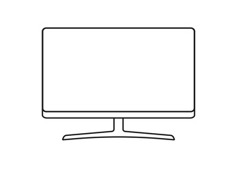 Monitor flat icon isolated on white background. Modern vector illustration
