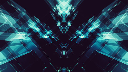 Blue glow blur lines abstract background