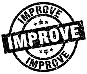 improve round grunge black stamp