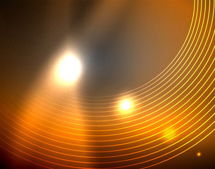 Dark space with neon color glowing lights abstract background