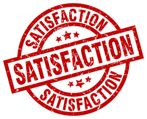 satisfaction round red grunge stamp