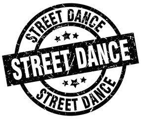 street dance round grunge black stamp