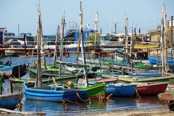 Fototapeta premium Port et bateaux de pêche, Trinidad, Cuba, Caraïbes