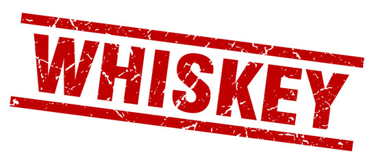 square grunge red whiskey stamp