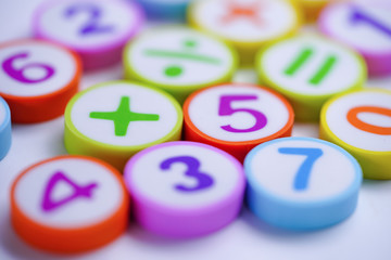 math, numbers, mathematics, plastic, isolated, arithmetic, background, numeracy, concept, white,...