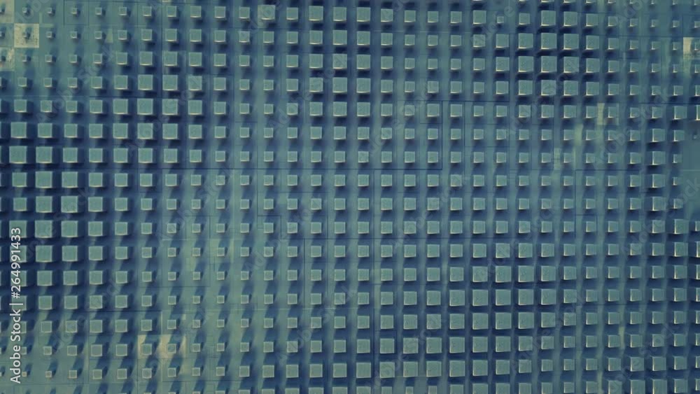 Poster wall of metallic blocks. abstract futuristic industry concept. seamless loop 3d render animation 4k 