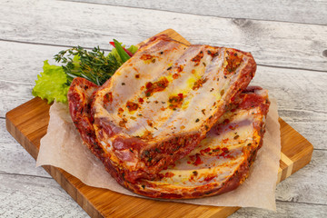 Raw pork ribs for grill
