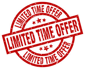 limited time offer round red grunge stamp