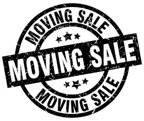 moving sale round grunge black stamp