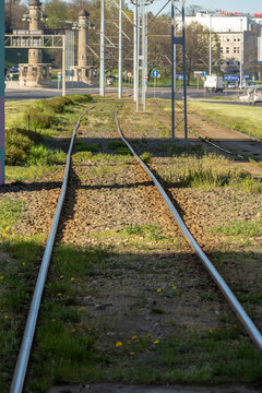 View of tram tracks in Lawn
