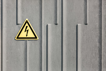 High voltage warning, danger electricity sign