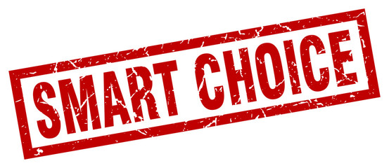 square grunge red smart choice stamp