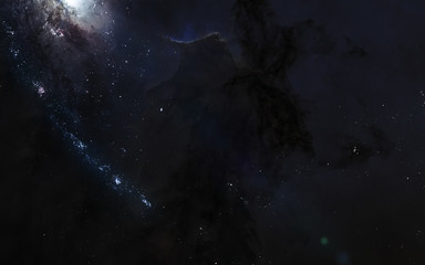 Beautiful landscape of deep space. Galaxy, star clusters, nebulae. Science fiction art. Elements of the image were furnished by NASA