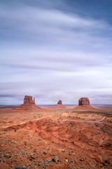 Classic view of Monument Valley as seen from the visitor's center. Monument Valley Navajo Tribal Park - Arizona. 