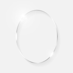 Silver shiny glowing vintage frame with shadows isolated on white background. White gold luxury realistic border. Wedding, mothers or Valentines day concept. Xmas and New Year abstract. Vector