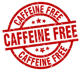 caffeine free round red grunge stamp