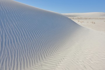 View of the White Sands National Monument with its gypsum sand dunes in the northern Chihuahuan Desert in New Mexico, United States