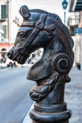 Horse head statue on the side of the road in New Orleans, Louisiana