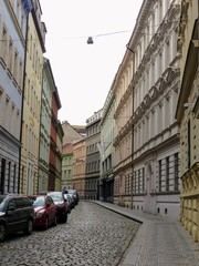 Strada vuota di Praga in Repubblica Ceca.