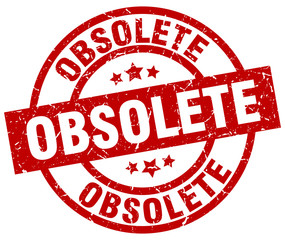 obsolete round red grunge stamp