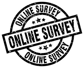online survey round grunge black stamp