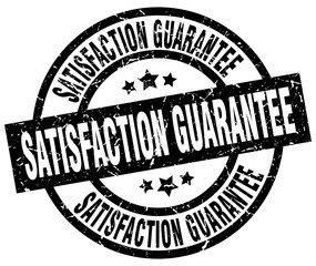 satisfaction guarantee round grunge black stamp