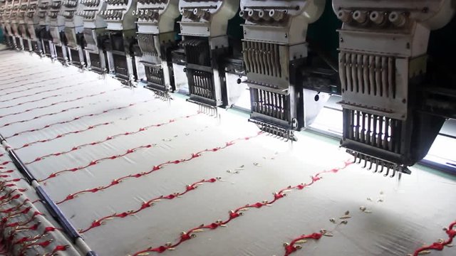  Professional and industrial embroidery machine. Machine embroidery is an embroidery process whereby a sewing machine or embroidery machine is used to create patterns on textiles. 
