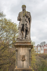 Fototapeta na wymiar Allan Ramsay Monument Princes Street Garden Edinburgh Scotland