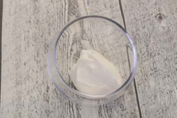 Sour cream in the bowl