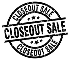 closeout sale round grunge black stamp