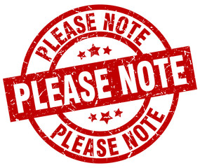 please note round red grunge stamp