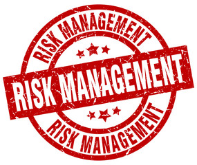 risk management round red grunge stamp