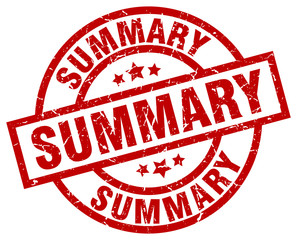 summary round red grunge stamp