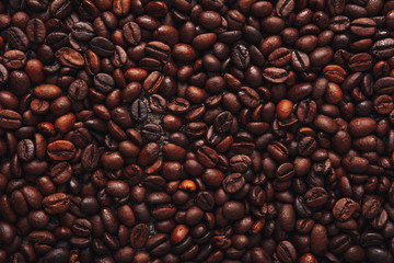Roasted coffee beans. Can be used as a background.