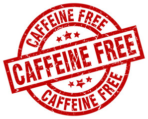 caffeine free round red grunge stamp