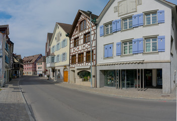 the historic village of Steckborn in  Switzerland with ist bourgeoisie buildings