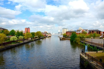One of the canals in Manchester, England