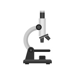 School or science laboratory microscope vector illustration. Equipment for research and experiment. Single isolated object