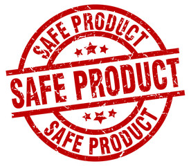 safe product round red grunge stamp