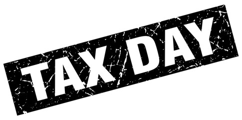 square grunge black tax day stamp
