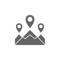 Mountain, location, pin icon. Element of materia flat maps and travel icon. Premium quality graphic design icon. Signs and symbols collection icon for websites