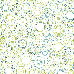 Seamless Summer Background with Doodle Circles Randomly Distributed - 265001623