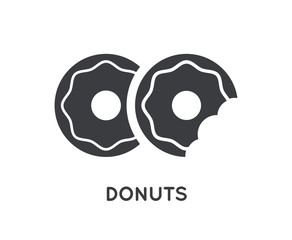 Donuts with Glaze Topping Vector Element or Glyph Icon, Illustration Ready for Print or Plotter Cut or Using as Logotype with High Quality