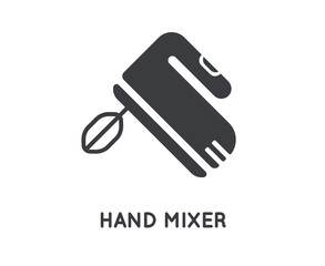 Hand Speed Mixer Vector Element or Glyph Icon, Illustration Ready for Print or Plotter Cut.