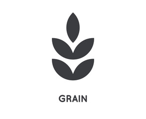 Grain Icon. Grain Glyph Design Concept. Agriculture, Farming and Gardening. Simple Element Vector illustration on white background.