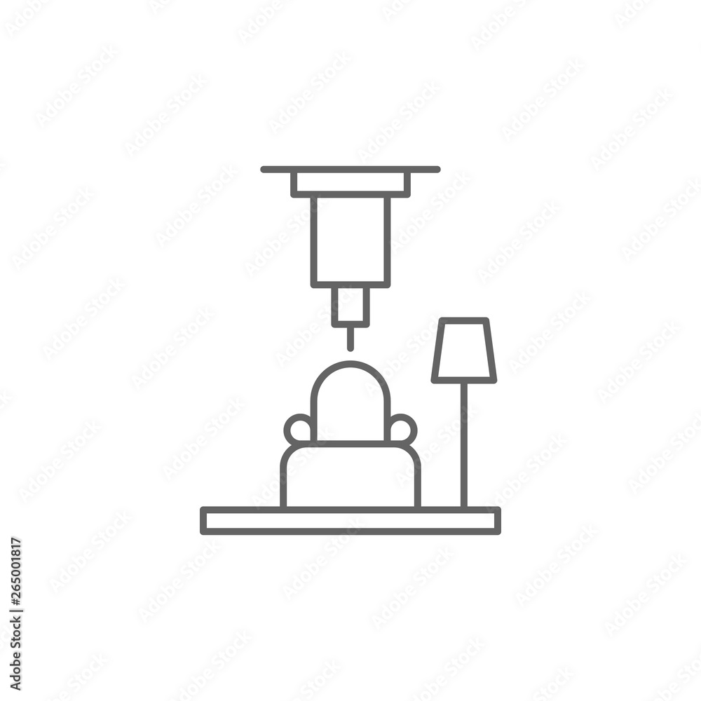 Poster 3d furniture icon. element of 3d printing icon. thin line icon for website design and development, a