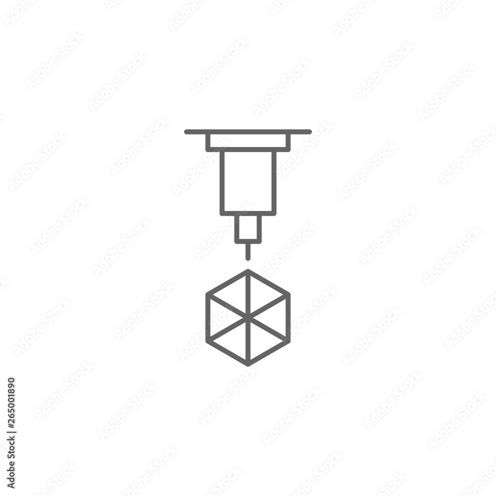 Poster 3d printer icon. element of 3d printing icon. thin line icon for website design and development, app