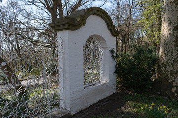 White structure in hillside park