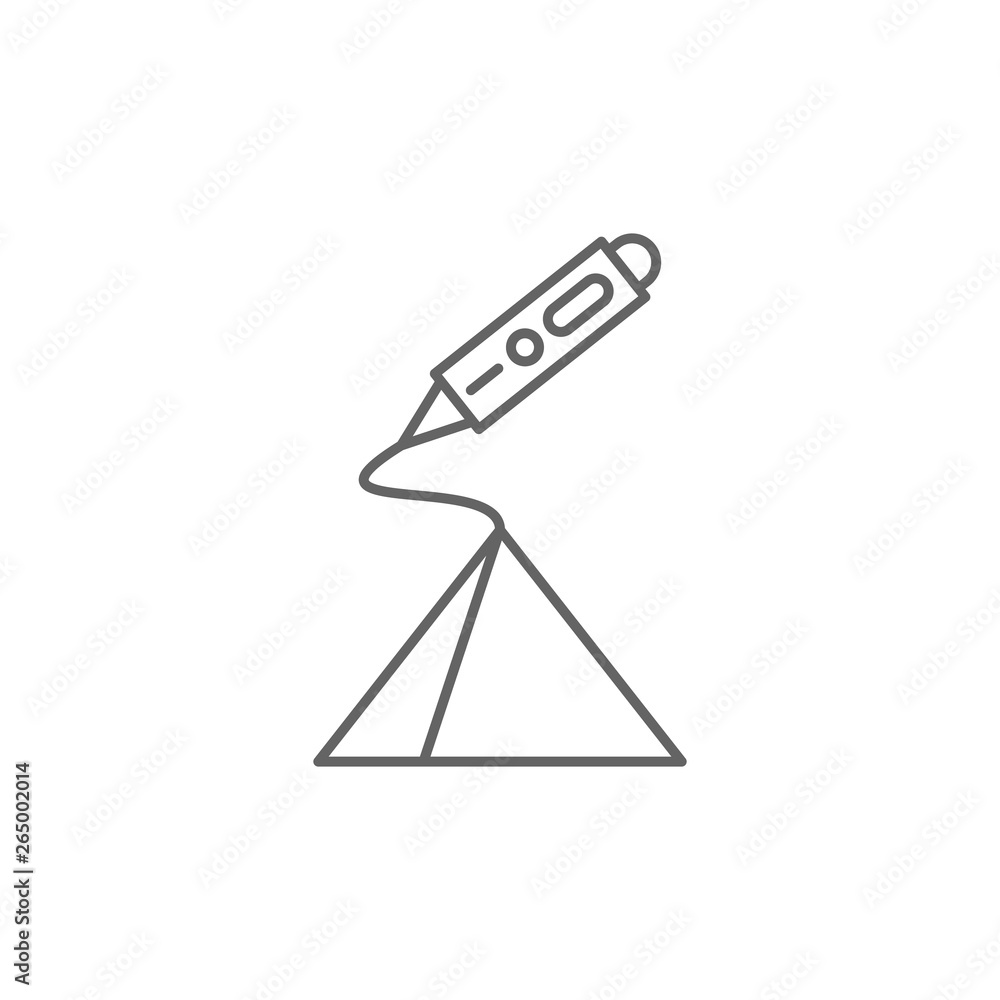 Poster 3d pen icon. element of 3d printing icon. thin line icon for website design and development, app dev