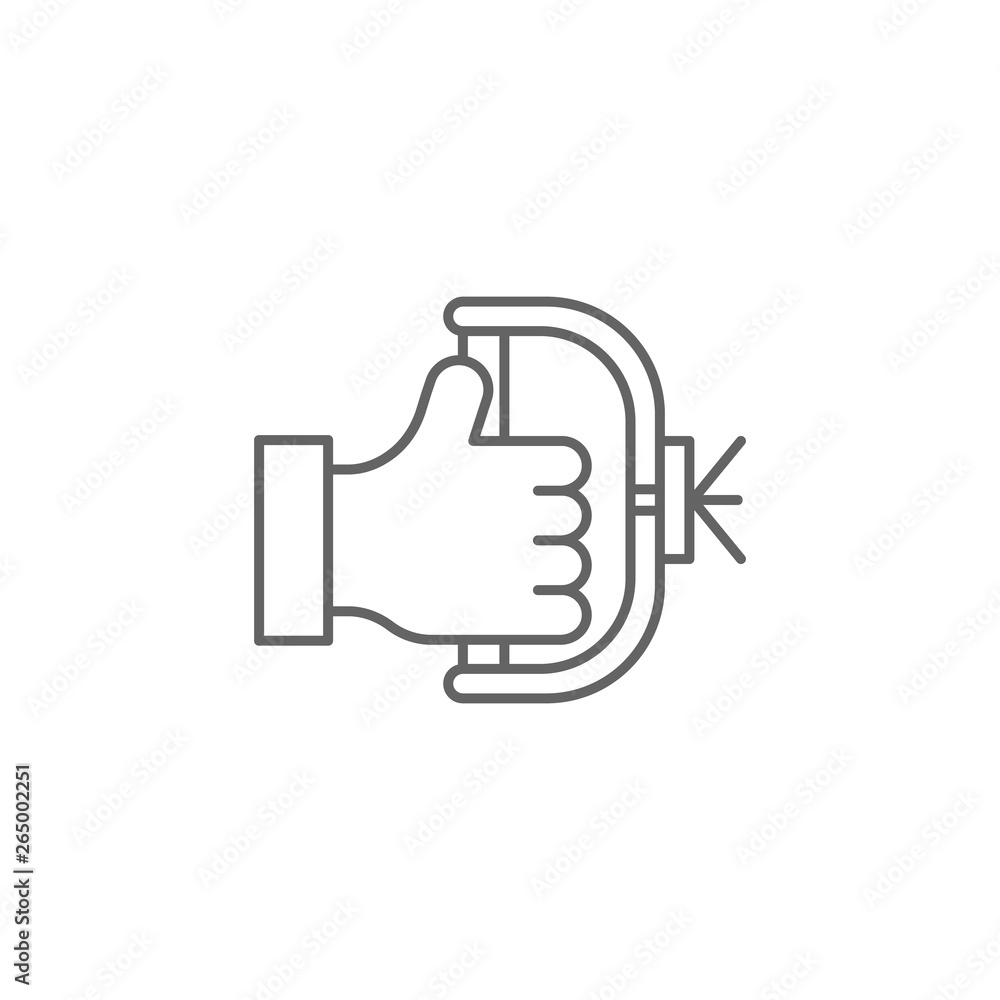 Poster handheld, 3d printing icon. element of 3d printing icon. thin line icon for website design and devel